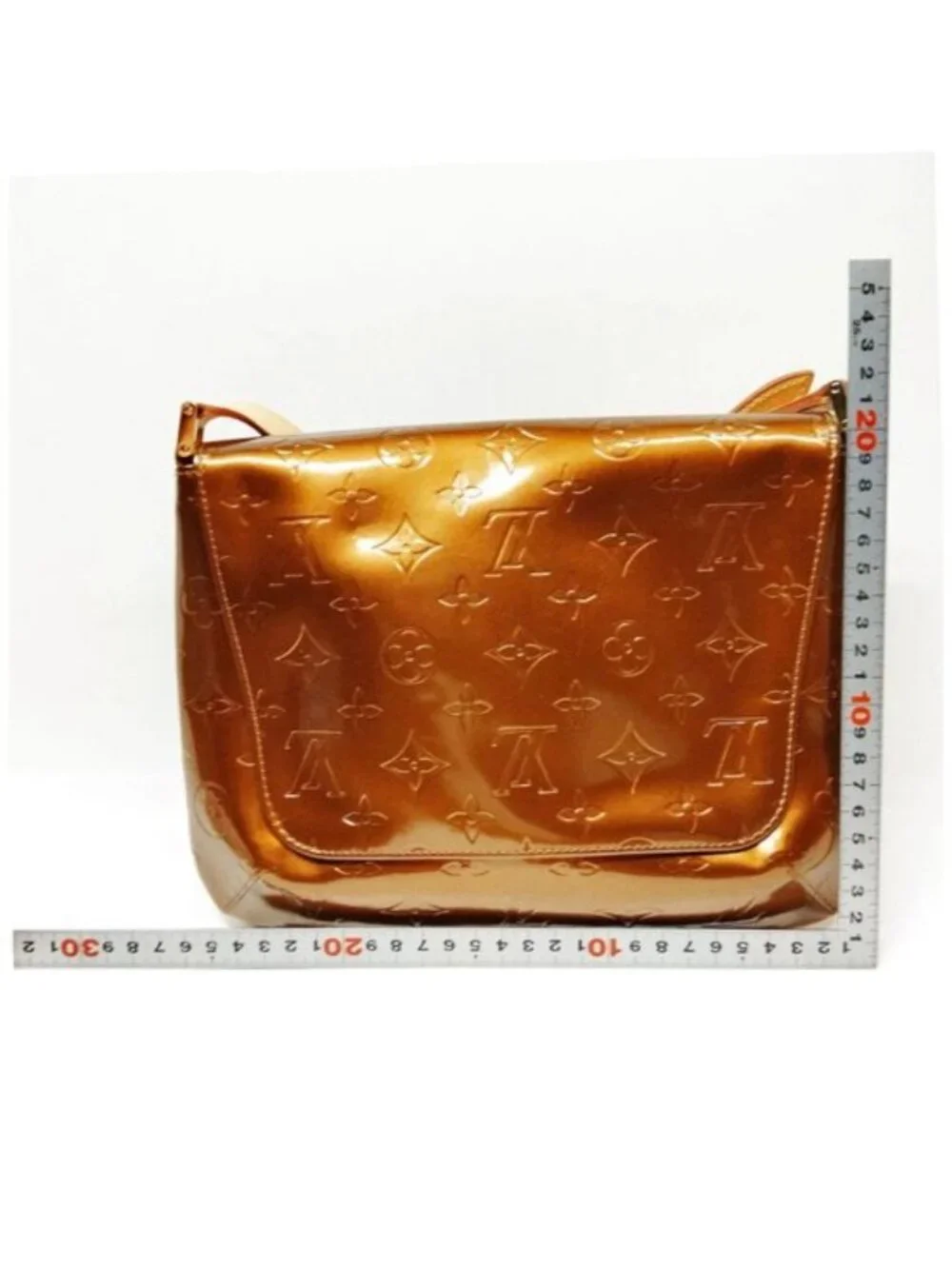 Authentic Louis Vuitton Thompson Street Bronze Vernis Patent Leather Crossbody